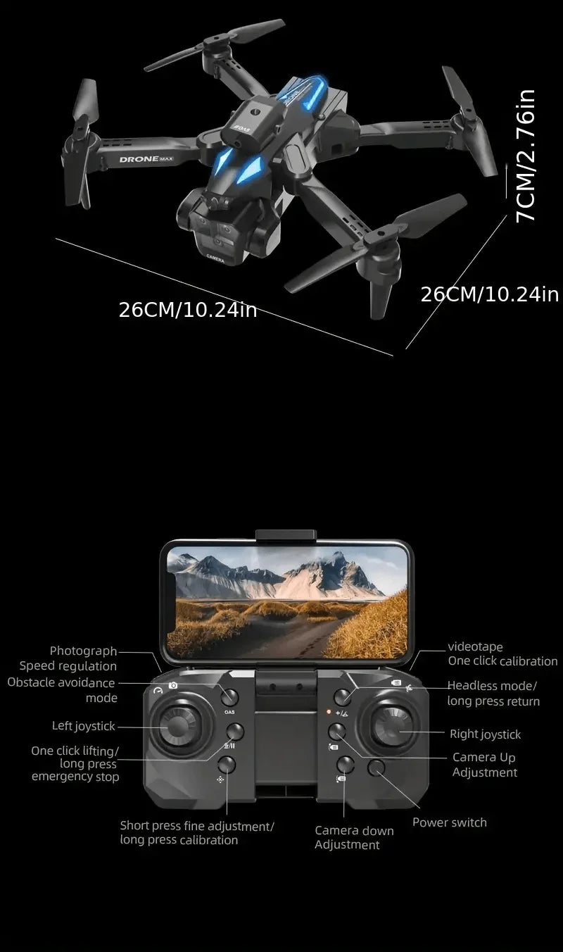 C10 RC Drone 4K Professional Three Camera HD Obstacle Avoidance Dron Wifi FPV Quadcopter Remote Control Aircraft Helicopter Toys