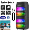 3000W Bluetooth Speaker Dual 4 inch Speaker Stereo Outdoor Portable Subwoofer 5.0 Wireless Speaker Led light Rechargeable