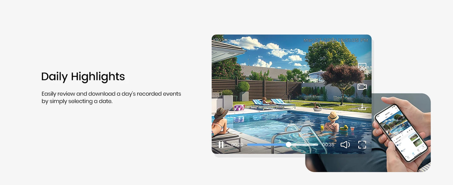 AOSU 100% Wire-free 3MP Wifi Solar Camera Outdoor Built-in Battery Security Camera Color Night Vision 2-Way Audio CCTV Cam