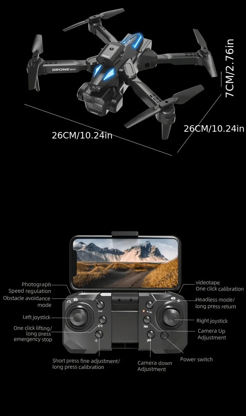 C10 RC Drone 4K Professional Three Camera HD Obstacle Avoidance Dron Wifi FPV Quadcopter Remote Control Aircraft Helicopter Toys