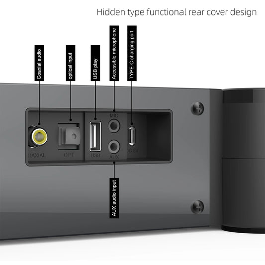 40W TV Speaker Wired Wireless Bluetooth Sound Home Theater Support For Coaxial Optic FM 3.5mm Audio Input