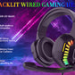 MANBASNAKE T11 Wired Gaming Keyboard and Mouse Headset Combo,Rainbow LED Backlit Wired Keyboard