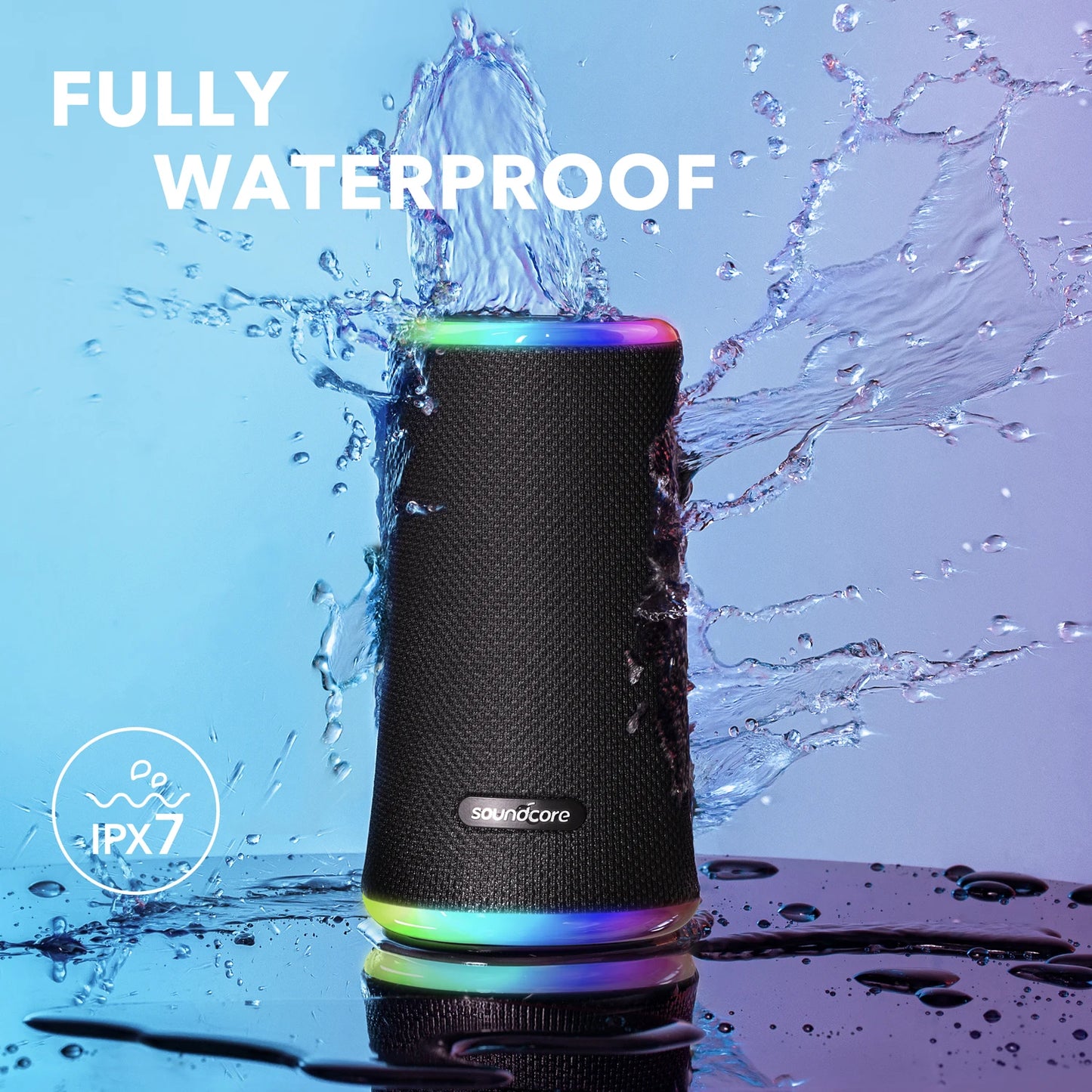 2025. Soundcore Flare 2 Bluetooth Speaker, with IPX7 Waterproof Protection and 360° Sound for Backyard and Beach Party, 20W Wire