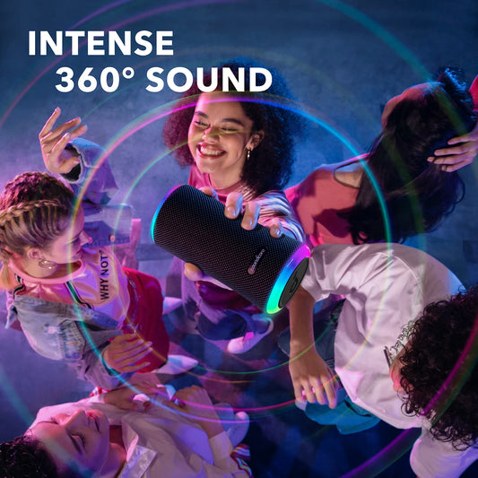 2025. Soundcore Flare 2 Bluetooth Speaker, with IPX7 Waterproof Protection and 360° Sound for Backyard and Beach Party, 20W Wire