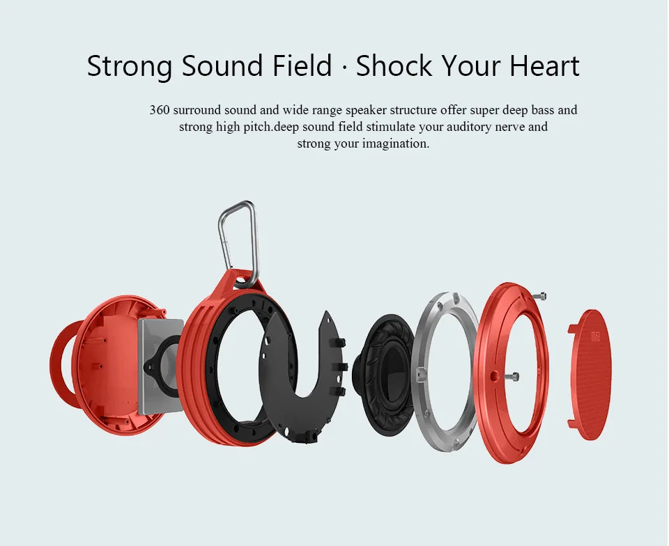 MIFA F10 Outdoor Wireless Bluetooth Stereo Portable Speaker Built-in mic Shock Resistance IPX6 Waterproof Speaker with Bass