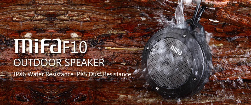 MIFA F10 Outdoor Wireless Bluetooth Stereo Portable Speaker Built-in mic Shock Resistance IPX6 Waterproof Speaker with Bass