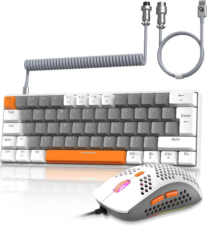 MAMBASNAKE x ZIYOU LANG T60PRO 60% Mechanical Keyboard and Mouse Combo+Coiled USB C Cable