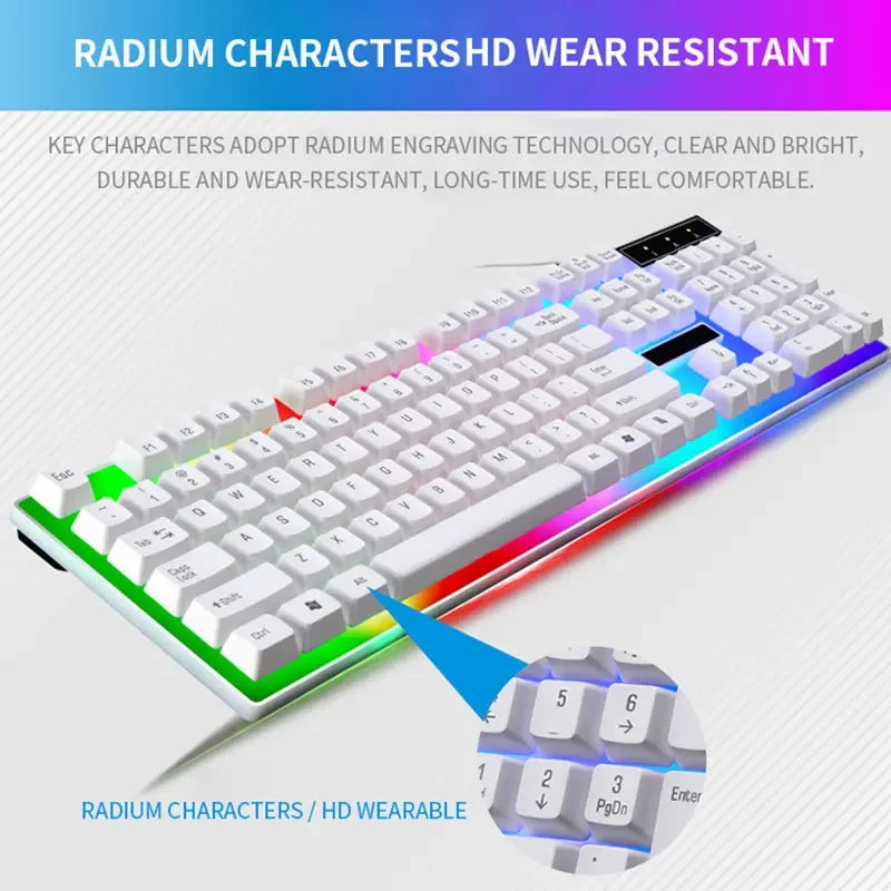 RGB Gaming Keyboard Gamer Keyboard And Mouse Kit Wired Mechanical Keyboard Gaming Keyboard And Mouse Combo    Gamers