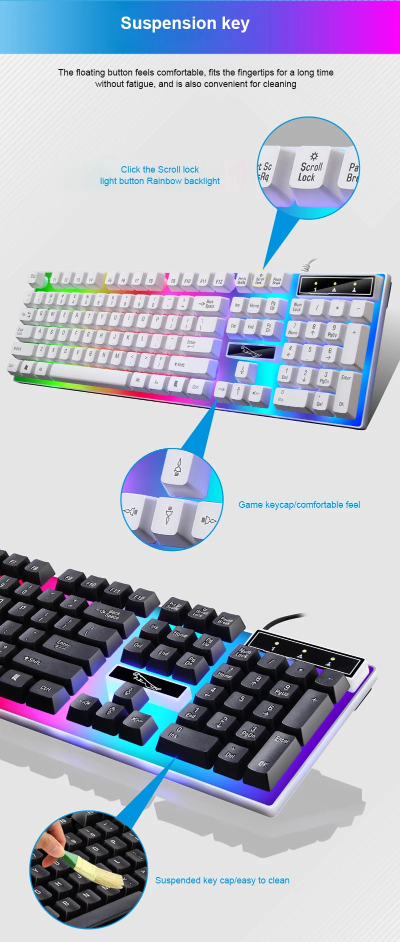 Keyboard Mouse Set G21B-RGB-BA Mechanical Gaming Keyboard And Mouse Combo Wired RGB   Computer Laptop Gamer