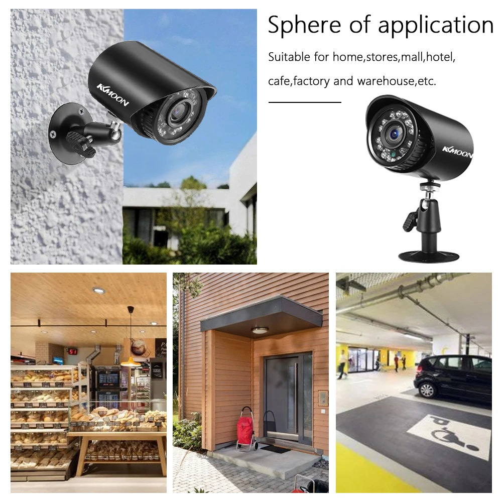4pcs Full High Definition 1080P 2MP Security Analog Cameras Weatherproof CCTV Surveillance Camera Night Vision Motion Detection