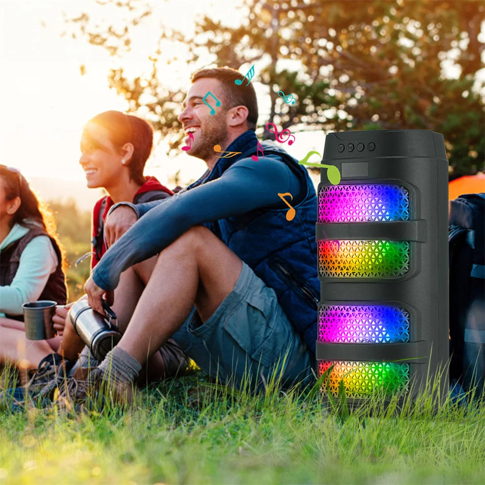 3000W Bluetooth Speaker Dual 4 inch Speaker Stereo Outdoor Portable Subwoofer 5.0 Wireless Speaker Led light Rechargeable