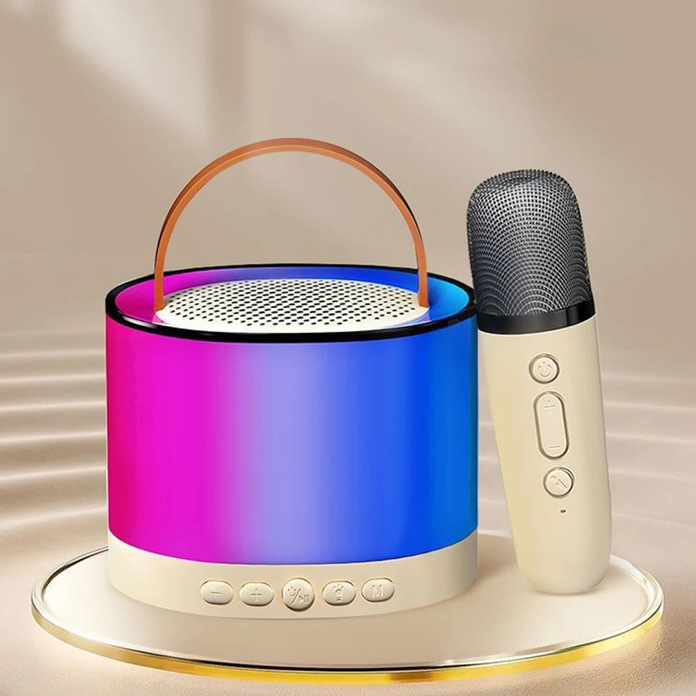 Bluetooth-Compatible 5.3 Portable Karaoke Machine with Wireless Mic Mini Home Theater Speakers Small Speaker for Home Karaoke