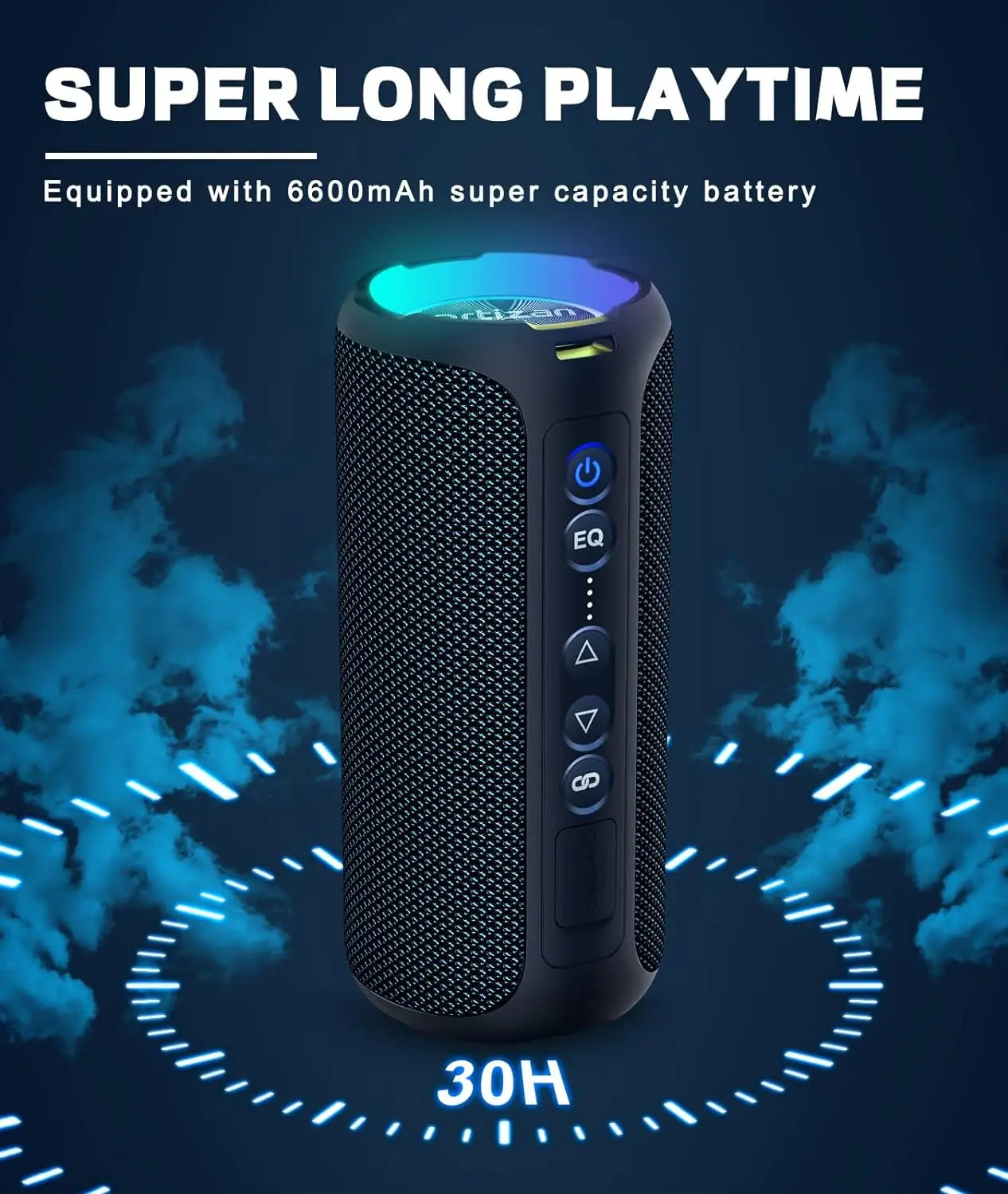 Ortizan X8Pro Bluetooth Speakers,40W Loud Portable Wireless Speaker IPX7 Waterproof Shower Speakers with Bluetooth 5.3 Deep Bass