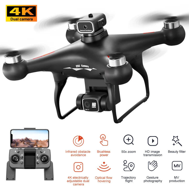 S116 MAX Drone  WIFI FPV Professional 5G HD Dual ESC Camera Optical Flow Brushless 360° Obstacle Avoidance RC Dron Toys