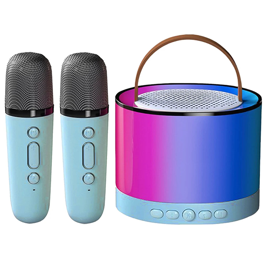 Bluetooth-Compatible 5.3 Portable Karaoke Machine with Wireless Mic Mini Home Theater Speakers Small Speaker for Home Karaoke