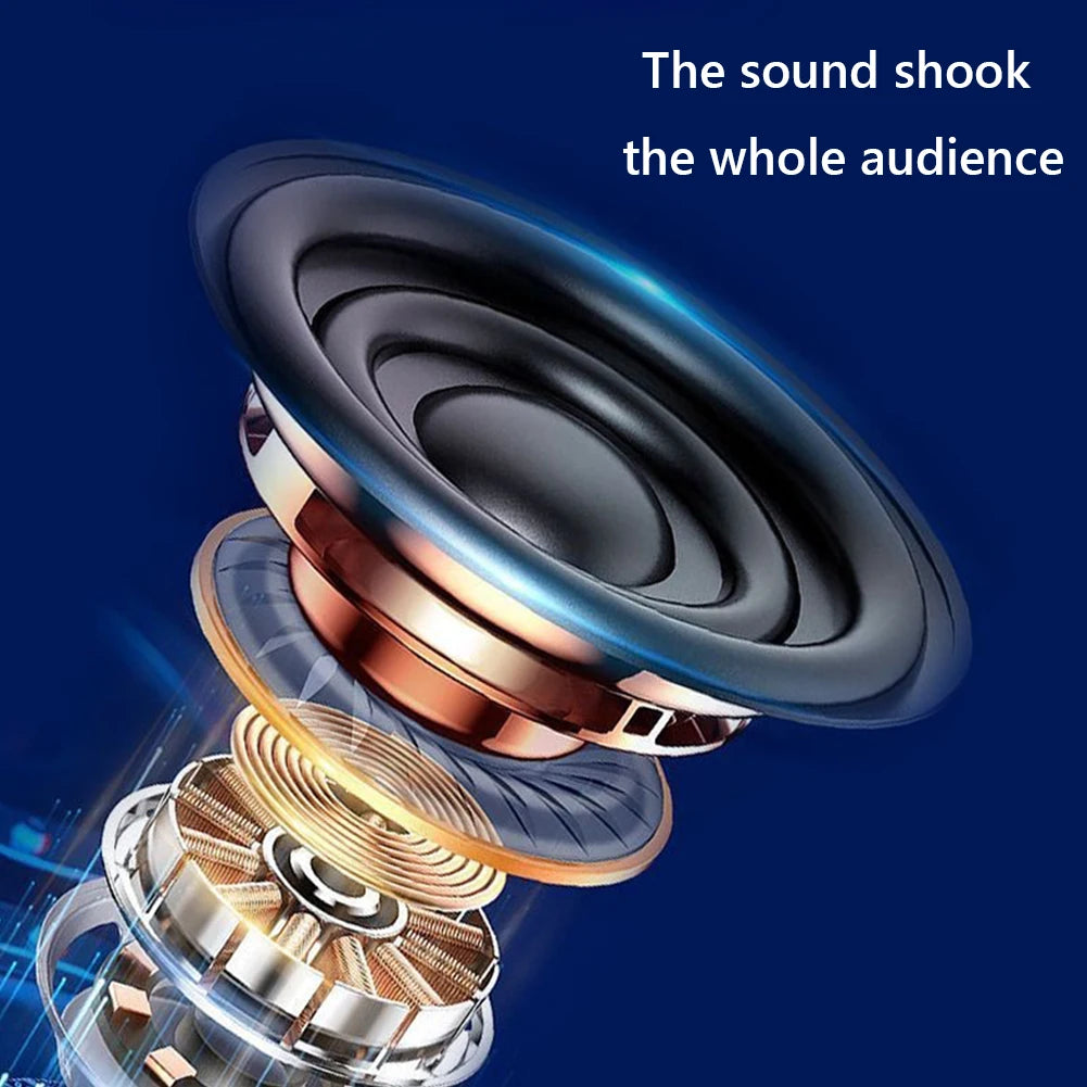 Bluetooth-Compatible 5.3 Portable Karaoke Machine with Wireless Mic Mini Home Theater Speakers Small Speaker for Home Karaoke