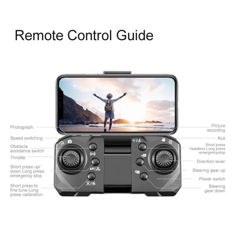 New D6 8K Drone Professional HD Dual Camera Optical Flow Localization Obstacle Avoidance WIFI FPV RC Foldable Quadcopter Toys
