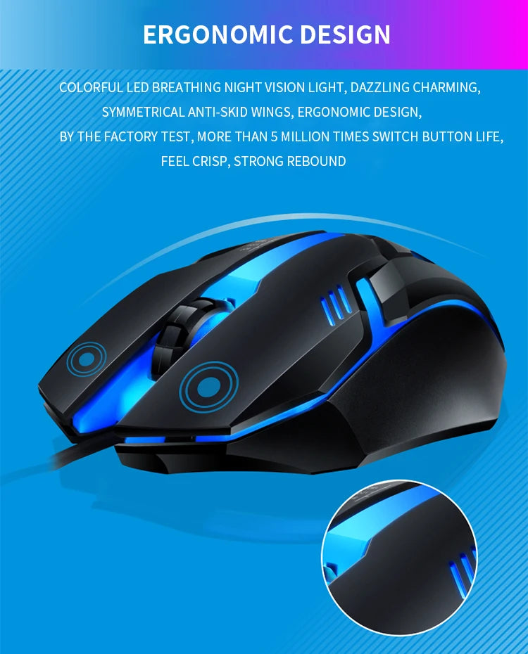 RGB Gaming Keyboard Gamer Keyboard And Mouse Kit Wired Mechanical Keyboard Gaming Keyboard And Mouse Combo    Gamers