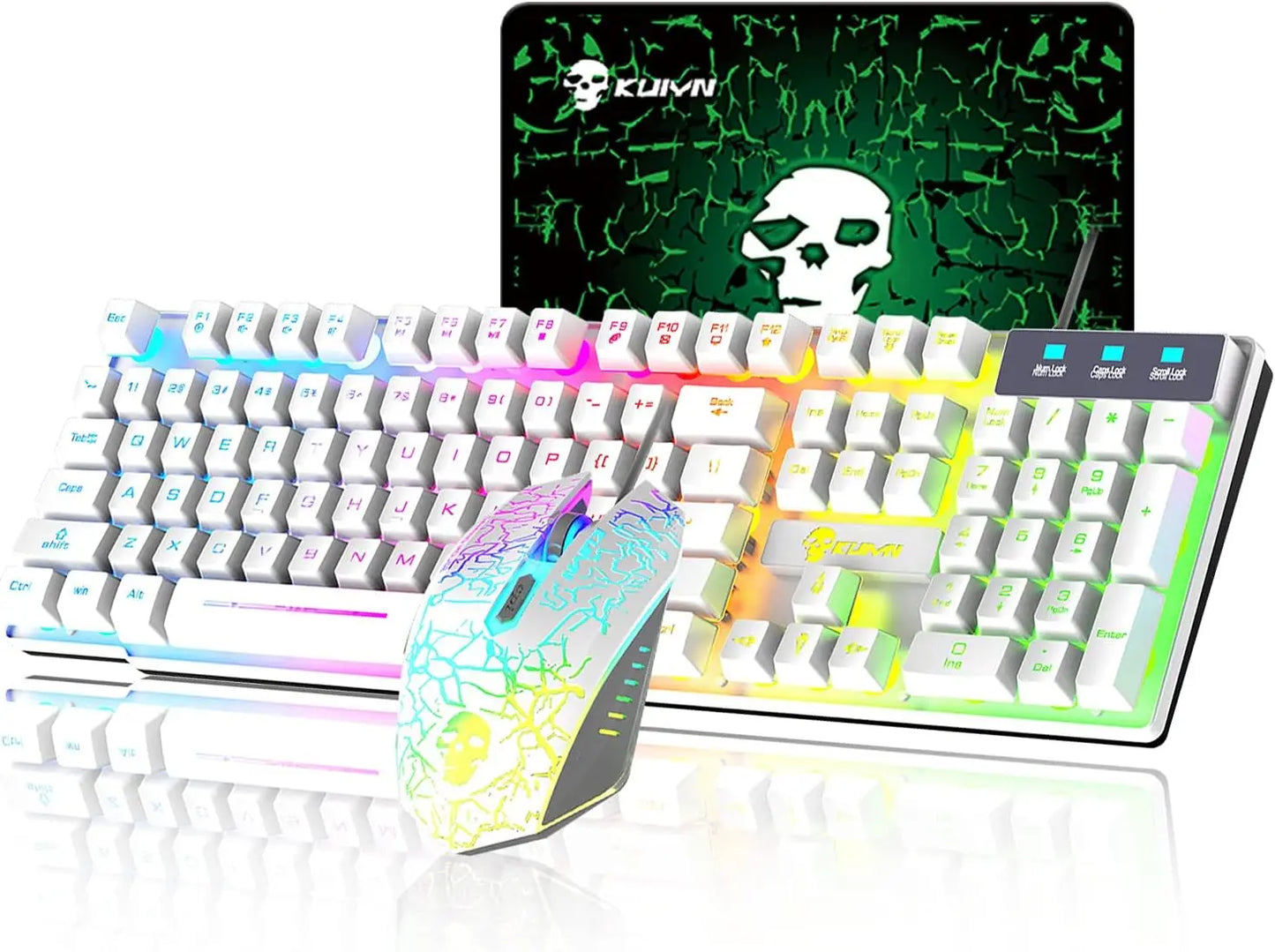 MAMBASNAKE x KUIYN T6 Wired Gaming Keyboard and Mouse Combo with Rainbow LED Backlight
