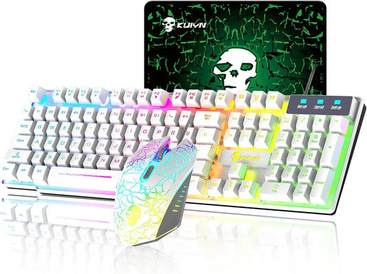 MAMBASNAKE x KUIYN T6 Wired Gaming Keyboard and Mouse Combo with Rainbow LED Backlight
