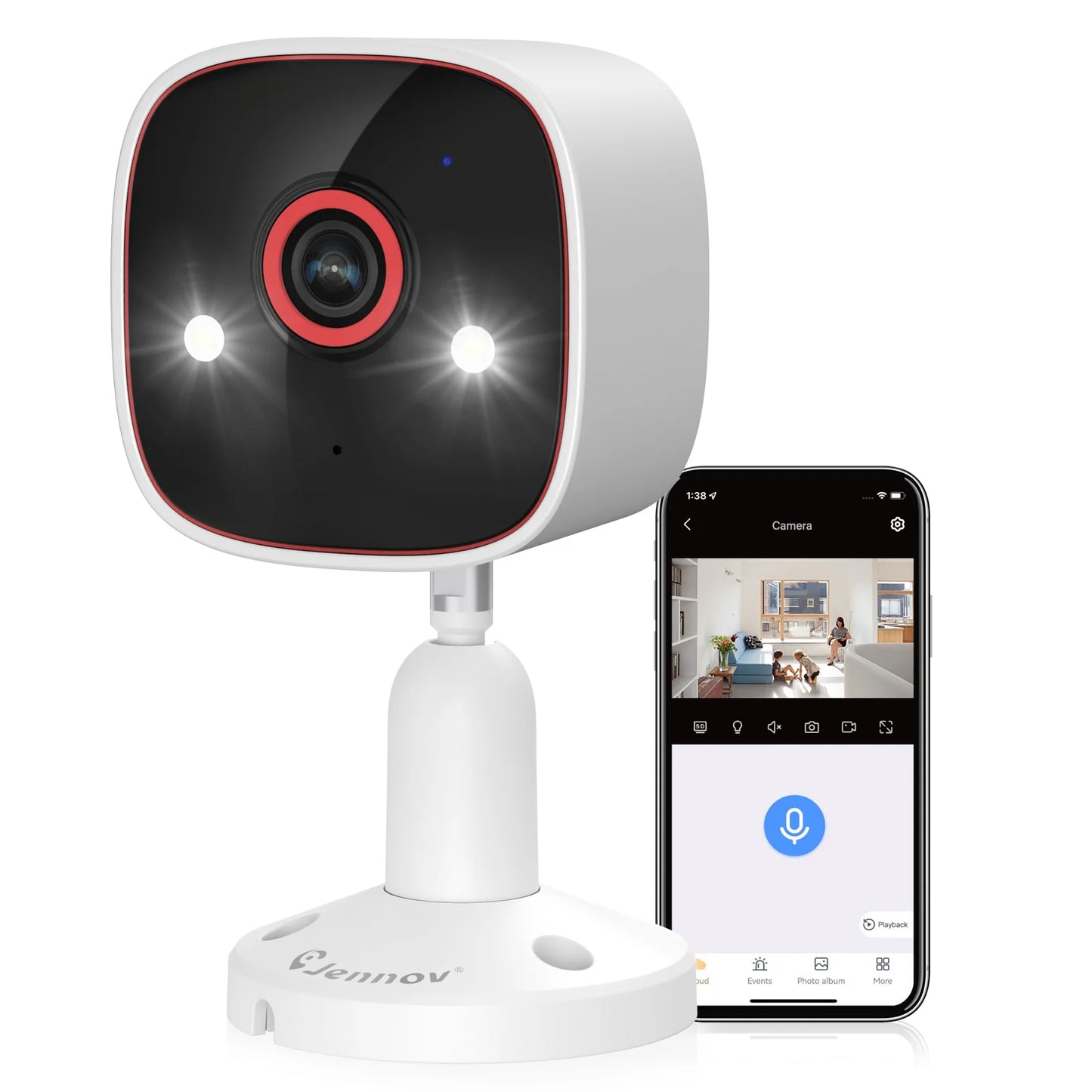 Jennov Outdoor/Indoor Security Cameras 5Ghz/2.4Ghz, 2K HD Wireless WiFi/Pet Dog Cat Baby Monitor Camera for Home Security IP66
