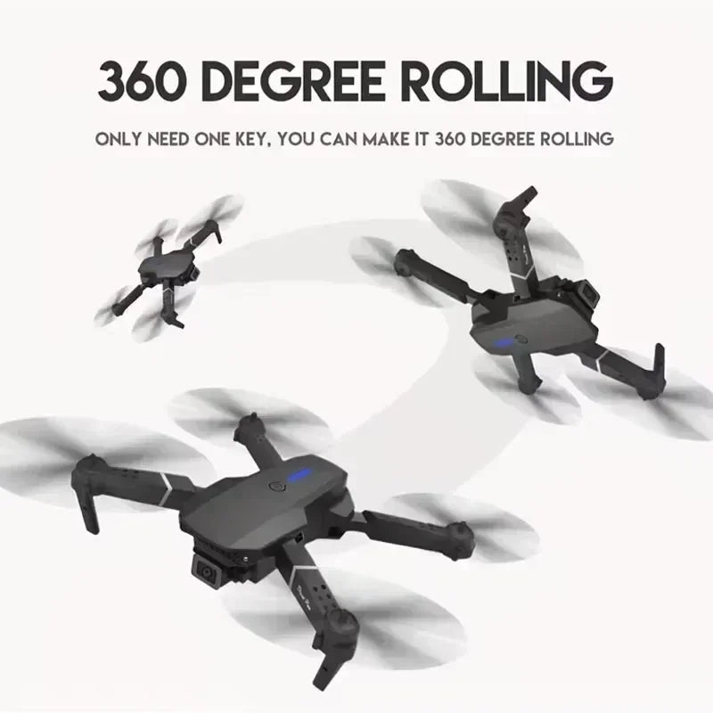 E88Pro 4K FPV Drone Foldable RC Helicopter with 1080P Dual HD Camera WiFi Height Hold for Professional Aerial Photography
