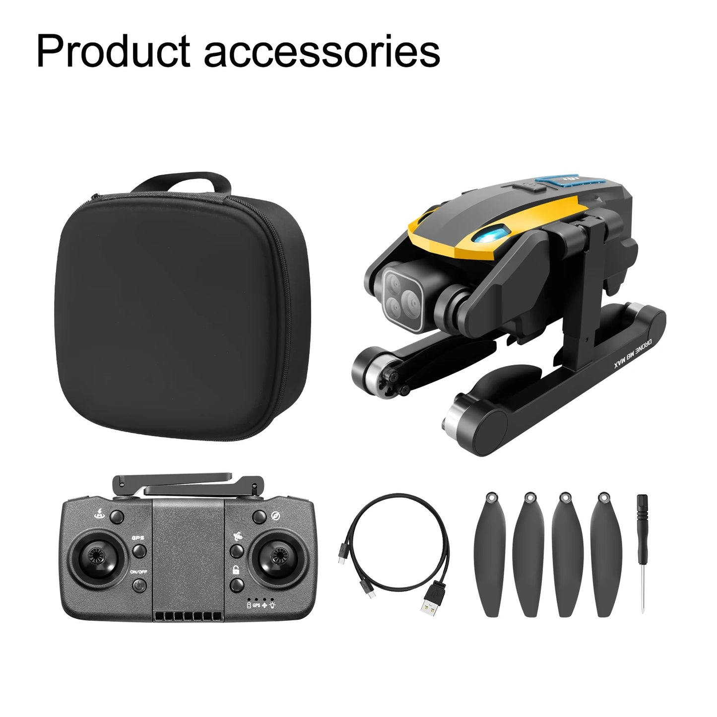 2024 M8Pro RC Drone 4K Professinal With 1080P Wide Angle HD Camera Foldable Helicopter WIFI FPV Height Hold Gift Toy