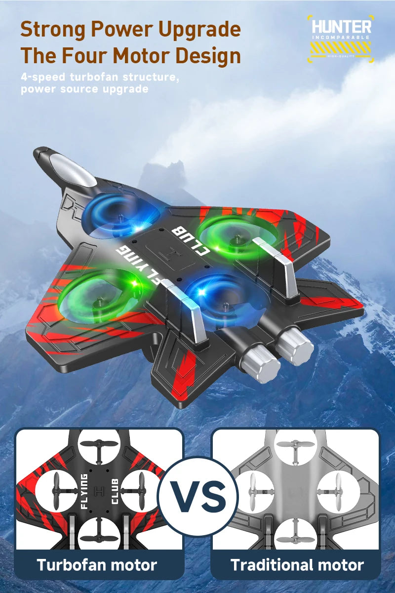 NEW CZ01 RC Remote Fighter Plane Quadcopter Foam Aircraft Shatterproof Long Endurance Drone Children's Toys Gift Drones