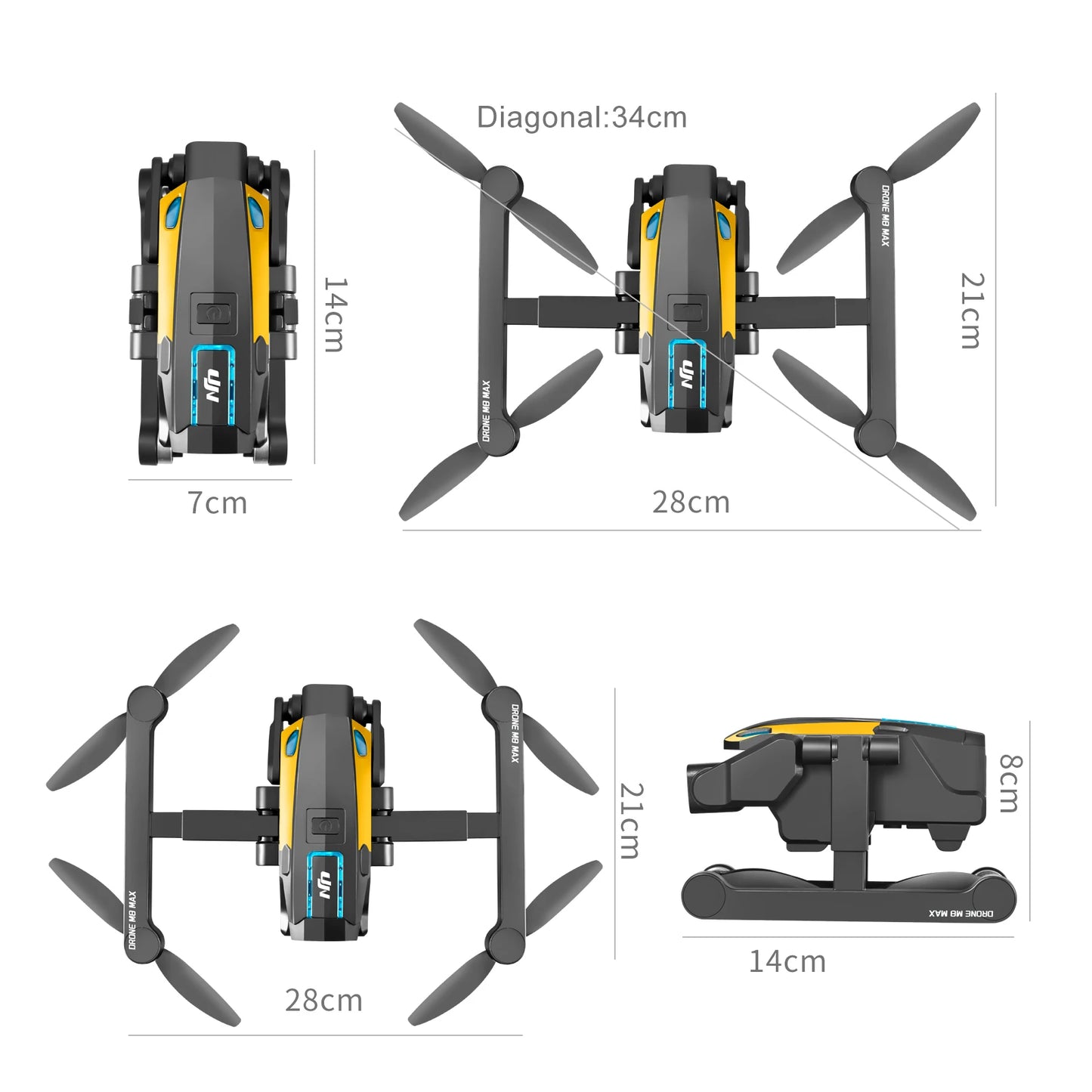 2024 M8Pro RC Drone 4K Professinal With 1080P Wide Angle HD Camera Foldable Helicopter WIFI FPV Height Hold Gift Toy