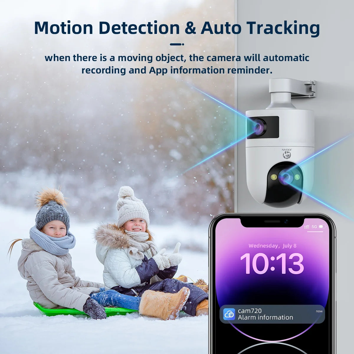 JOOAN 4K 6MP HD  PTZ Camera Outdoor Dual Lens Dual Screen AI Tracking 5G WIFI IP Camera Security CCTV Video Surveillance Cameras