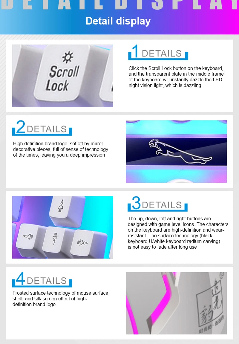 Keyboard Mouse Set G21B-RGB-BA Mechanical Gaming Keyboard And Mouse Combo Wired RGB   Computer Laptop Gamer