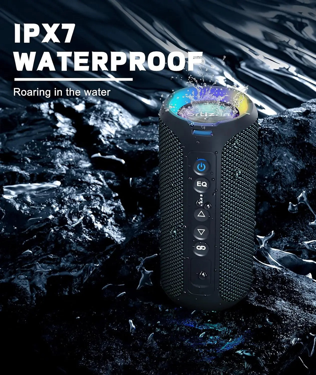 Ortizan X8Pro Bluetooth Speakers,40W Loud Portable Wireless Speaker IPX7 Waterproof Shower Speakers with Bluetooth 5.3 Deep Bass