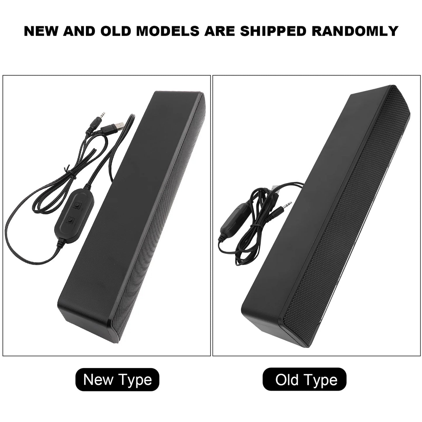USB Wired Soundbar USB Wired Stereo Soundbar Music Player Bass Surround Sound Box 3.5mm Input for PC Cellphones Stereo Soundbar