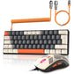 60% Mechanical Keyboard and Mouse Combo + Tray USB C Cable, RGB LED Backlit Keyboard, Red Switches, 6400 DPI Programmable Mouse