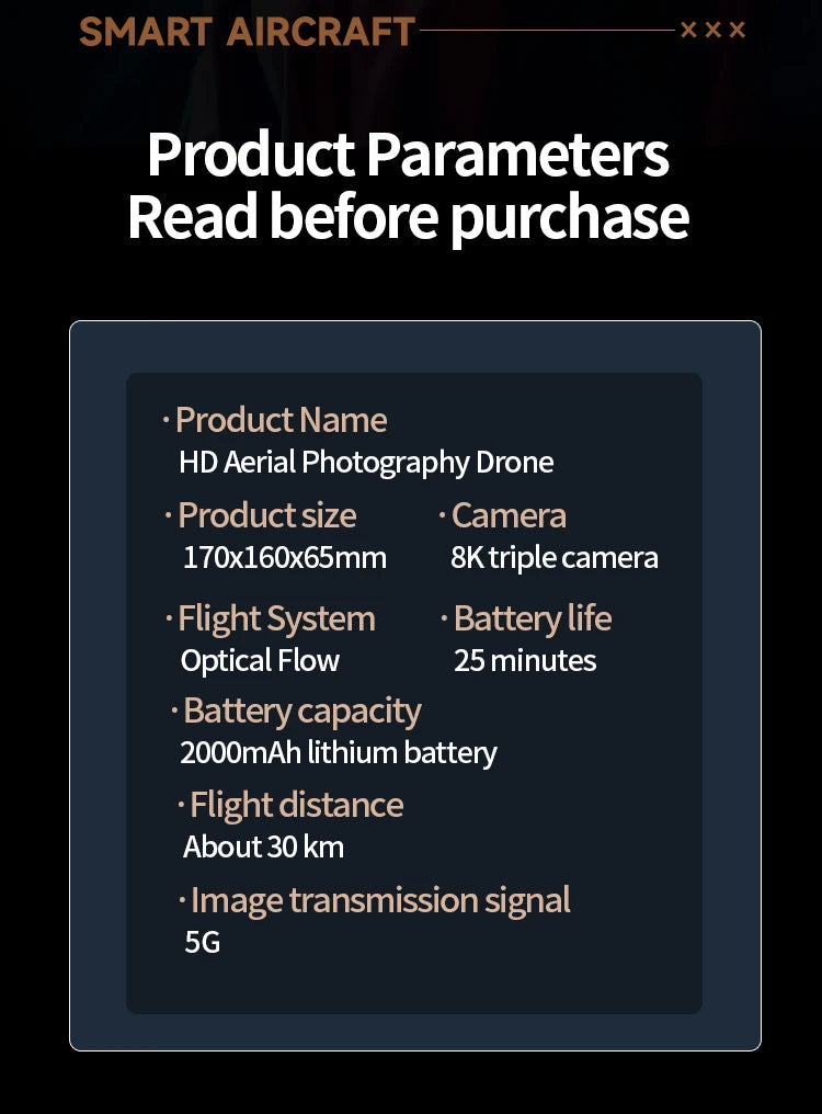 KBDFA New M5 Max Drone 8K Professinal 4K HD Camera Wide Angle Optical Flow Localization Brushless Motor RC Quadcopter Apron Sell