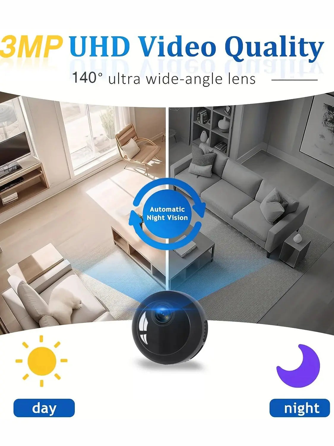1080P HD security camera Indoor/outdoor surveillance camera,Motion detection,USB charging,Easy installation,Nanny monitoring