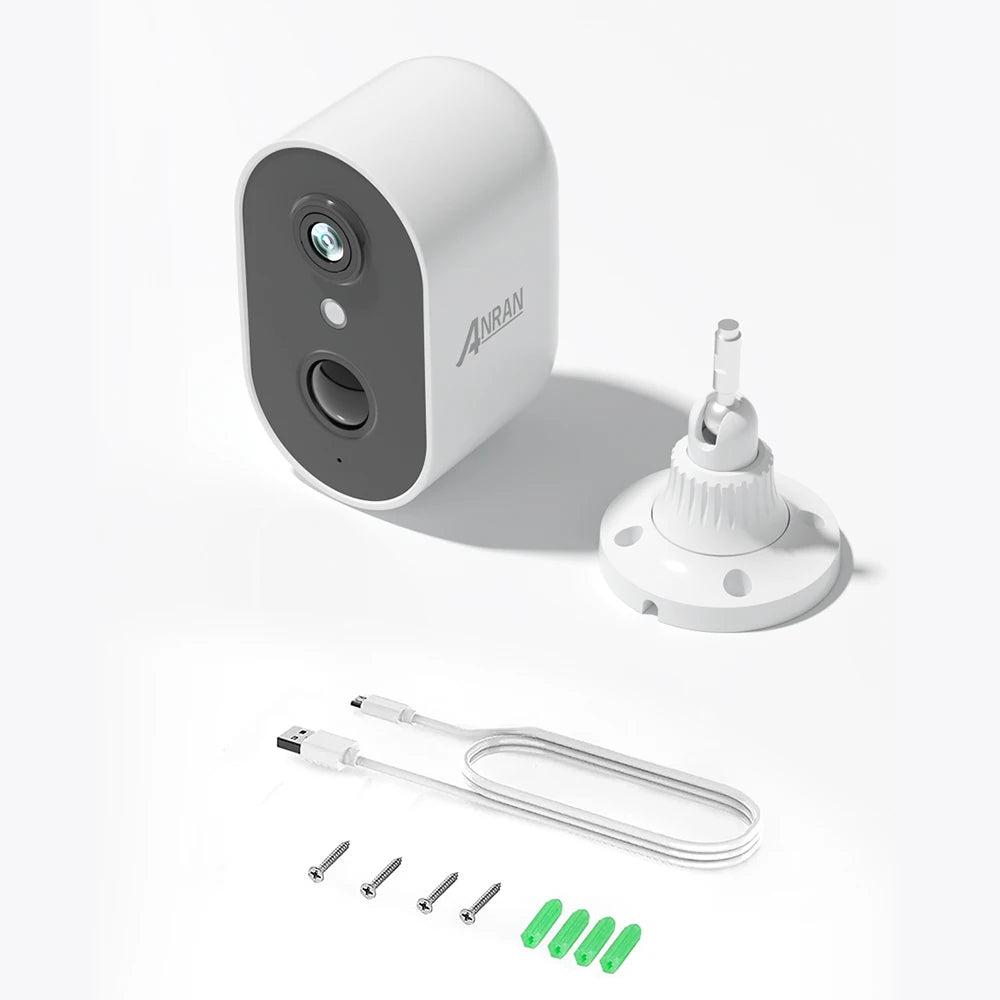 ANRAN 2K Rechargeable Battery Camera 2.4G WiFi Camera Wireless Home Surveillance Security Cameras PIR ,IP65 ,work with ANRAN app