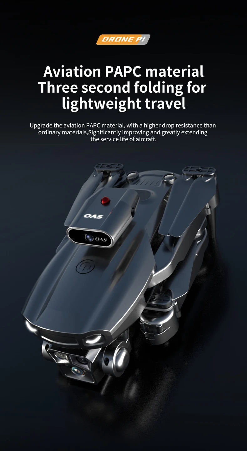 KBDFA P1 RC Drone Profesional Dual HD Camera Aerial Photography FPV Helicopters Obstacle Avoidance Foldable RC Quadcopter Toys