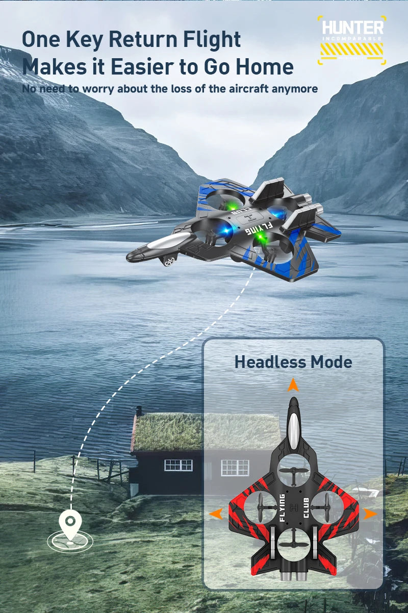 NEW CZ01 RC Remote Fighter Plane Quadcopter Foam Aircraft Shatterproof Long Endurance Drone Children's Toys Gift Drones