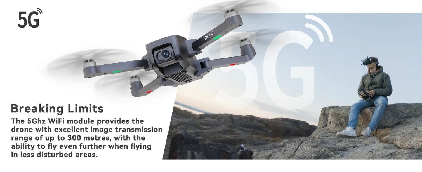 TT36 GPS RC Drone With 4K Camera 5GHz WIFI FPV Optical Flow Positioning Quadcopter Brushless Motor Remoted Control Drones C0