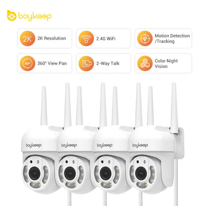 BoyKeep 3MP 2.4GHz WiFi Outdoor Home Security IP Smart Monitor Video Surveillance Camera Full Color Night Vision