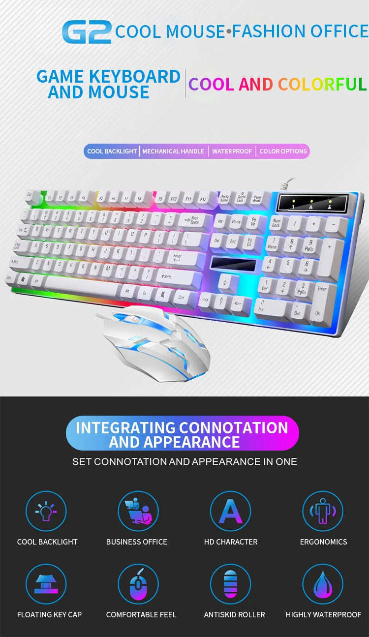 RGB Gaming Keyboard Gamer Keyboard And Mouse Kit Wired Mechanical Keyboard Gaming Keyboard And Mouse Combo    Gamers