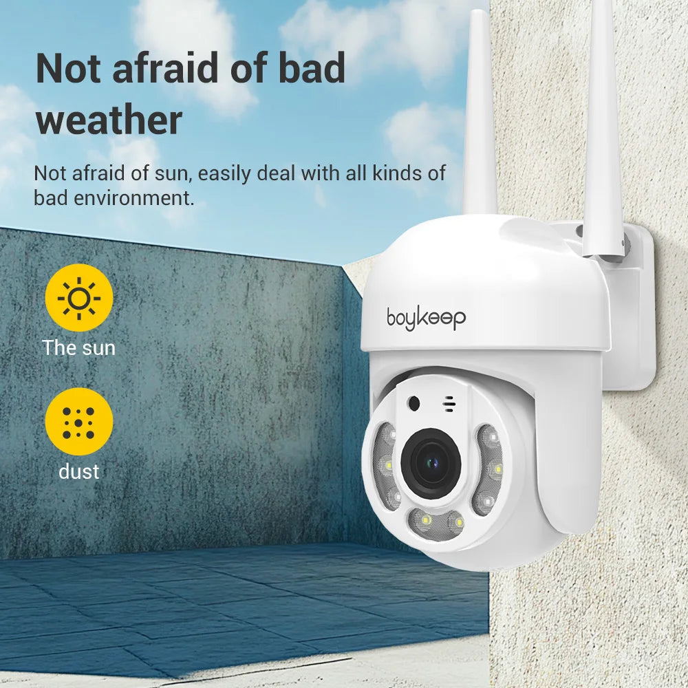 BoyKeep 3MP 2.4GHz WiFi Outdoor Home Security IP Smart Monitor Video Surveillance Camera Full Color Night Vision