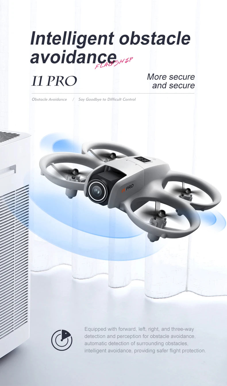 i1 PRO Mini Drone 8K HD Dual Camera Aerial Obstacle Avoidance Optical Flow Hover Avoidance Four-Axis RC Drone 10000M For Xiaomi