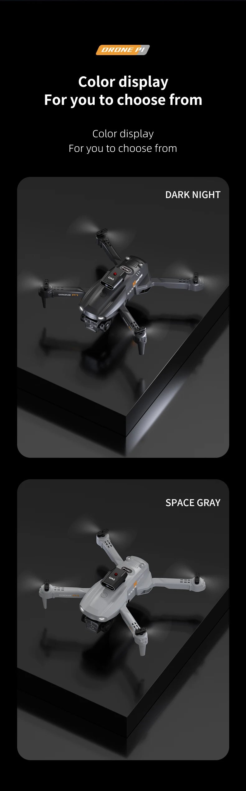 KBDFA P1 RC Drone Profesional Dual HD Camera Aerial Photography FPV Helicopters Obstacle Avoidance Foldable RC Quadcopter Toys