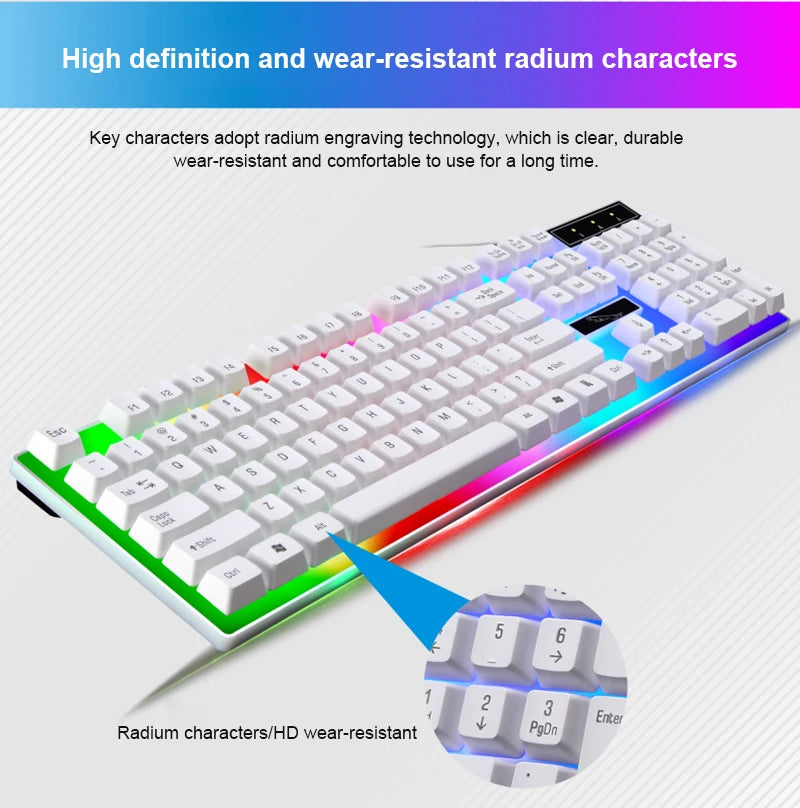 Keyboard Mouse Set G21B-RGB-BA Mechanical Gaming Keyboard And Mouse Combo Wired RGB   Computer Laptop Gamer
