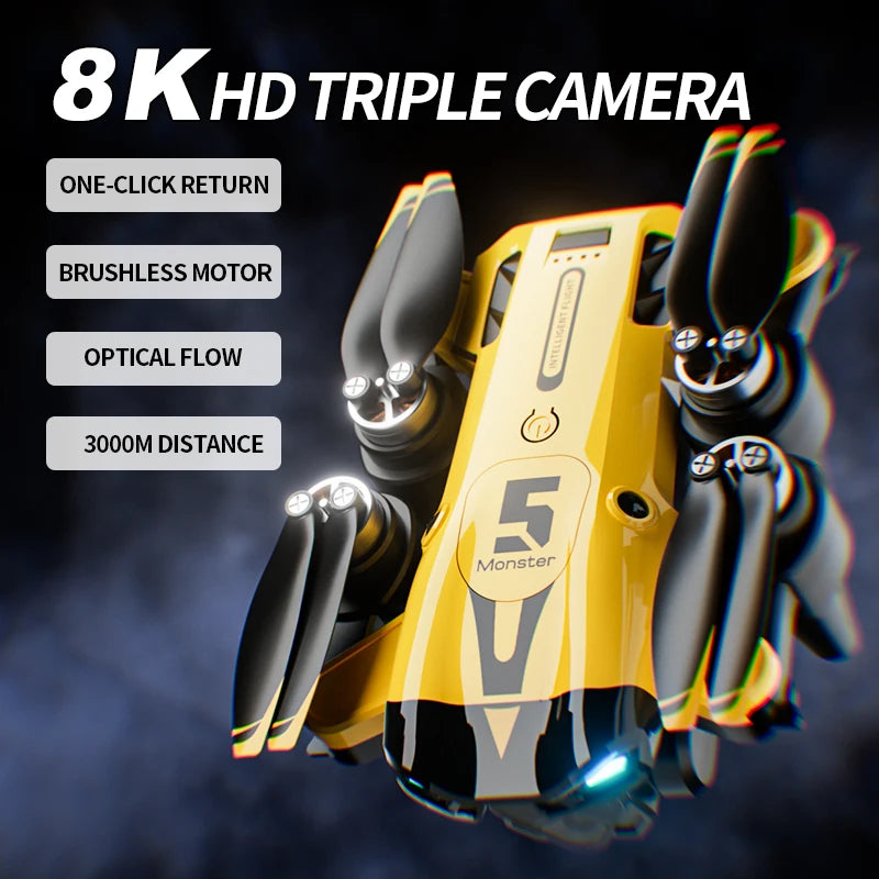 KBDFA New M5 Max Drone 8K Professinal 4K HD Camera Wide Angle Optical Flow Localization Brushless Motor RC Quadcopter Apron Sell