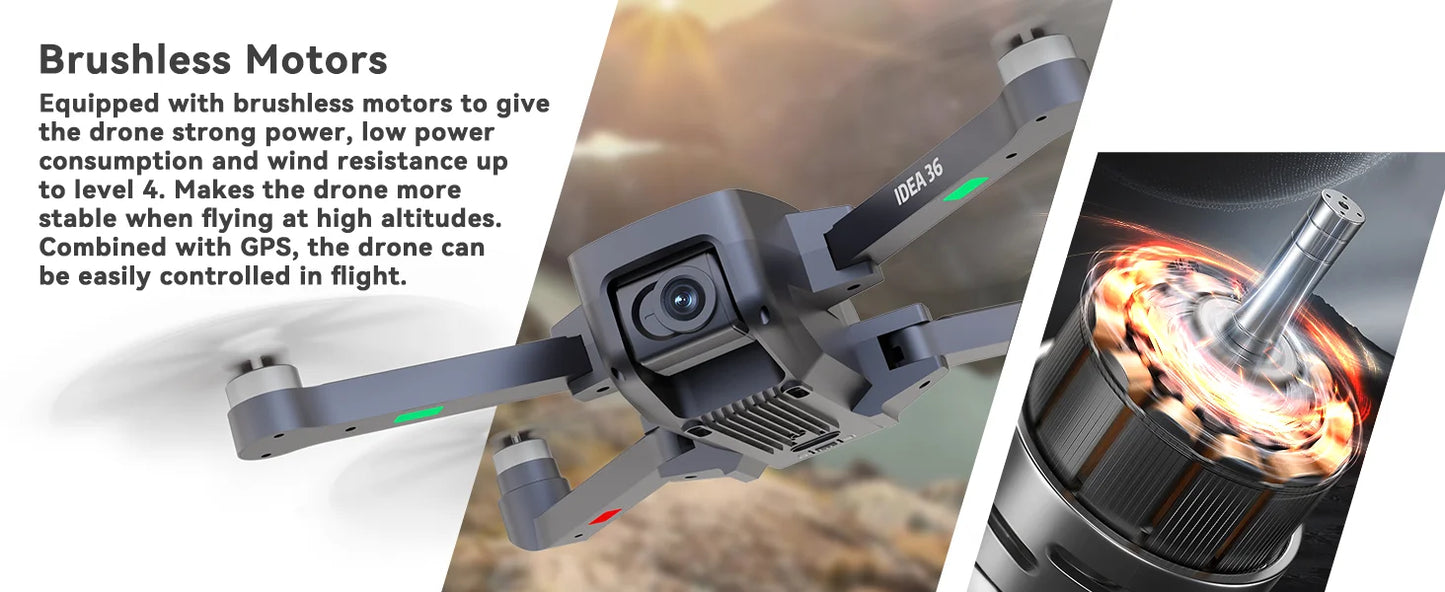 TT36 GPS RC Drone With 4K Camera 5GHz WIFI FPV Optical Flow Positioning Quadcopter Brushless Motor Remoted Control Drones C0