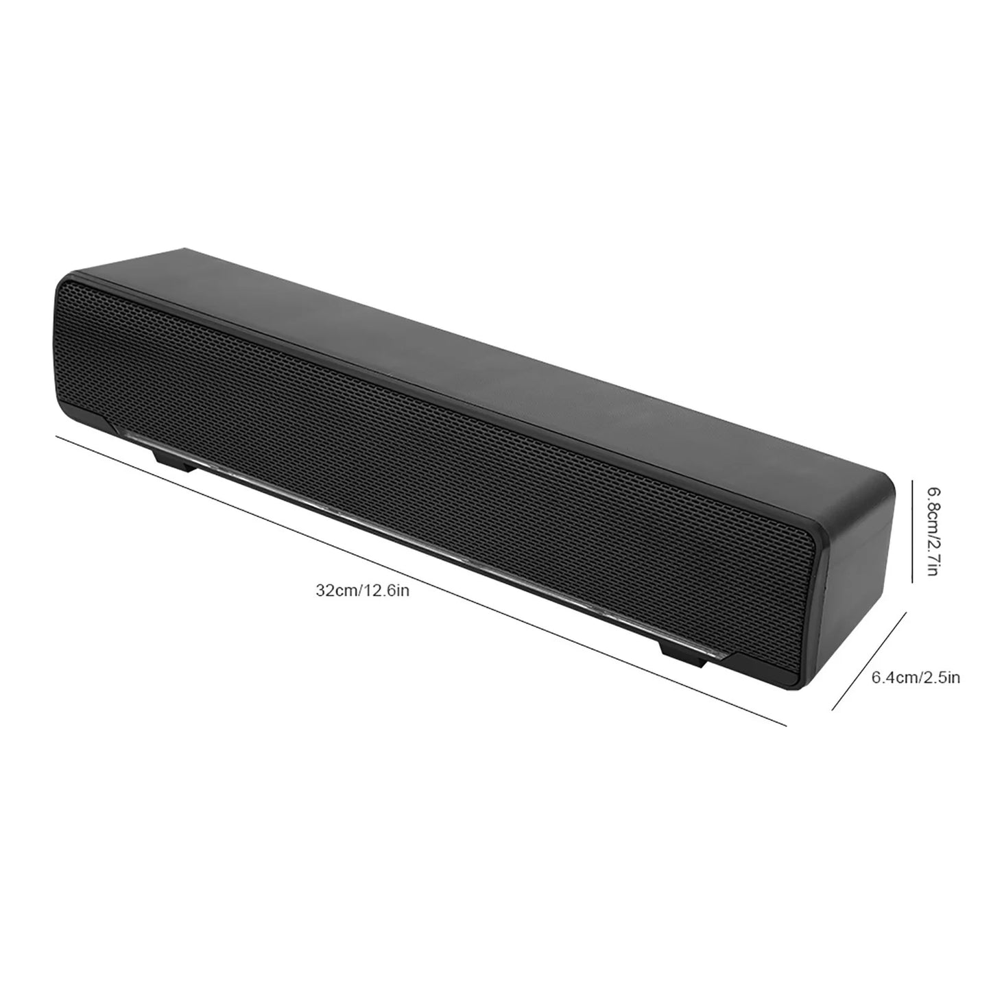 USB Wired Soundbar USB Wired Stereo Soundbar Music Player Bass Surround Sound Box 3.5mm Input for PC Cellphones Stereo Soundbar