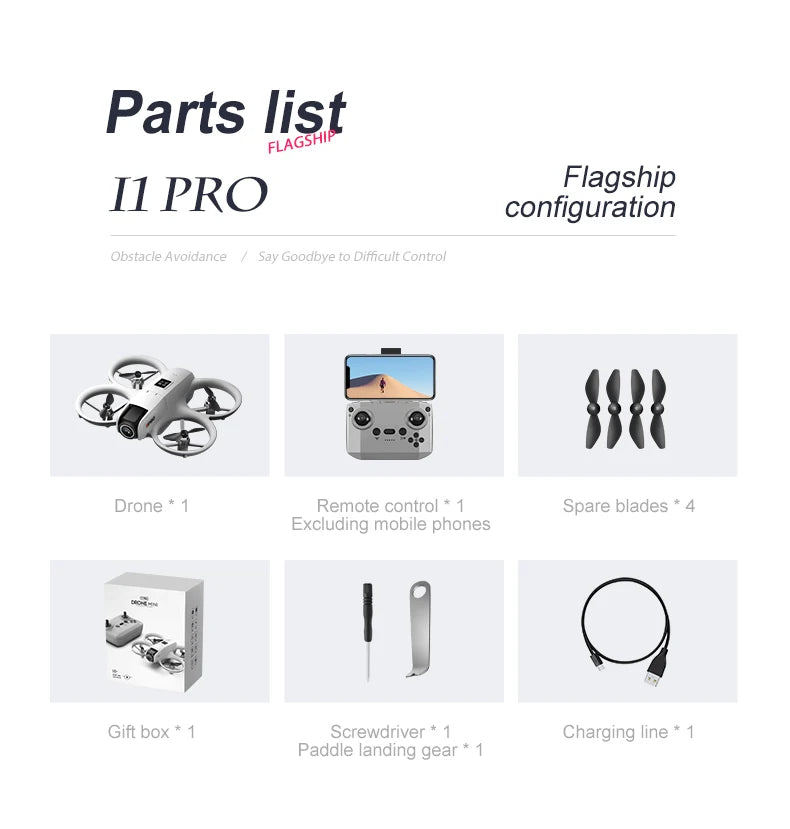 i1 PRO Mini Drone 8K HD Dual Camera Aerial Obstacle Avoidance Optical Flow Hover Avoidance Four-Axis RC Drone 10000M For Xiaomi